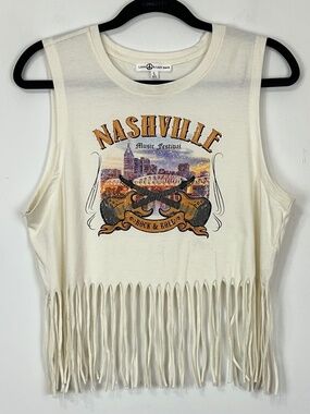 Love Peace & Lazy Days Nashville Music Fest Fringe Graphic Tank L Music Festival